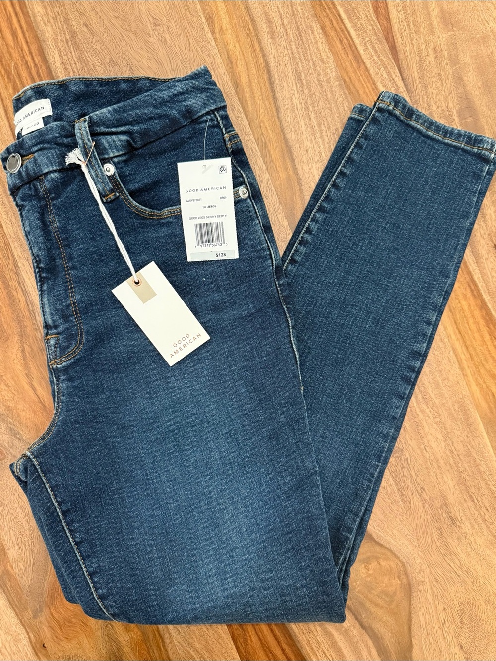 Good American Dark Blue Good Legs Crop Skinny Jeans
